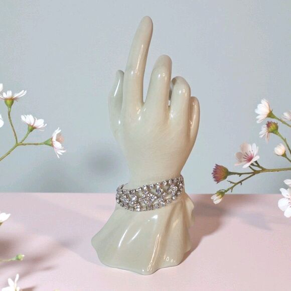 Vintage Fancy Rhinestone Bracelet, Style Statement, 6.5 Long - Picture 1 of 4